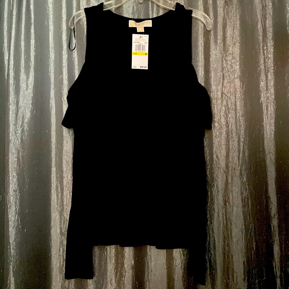 NWT Michael Kors cold shoulder black top